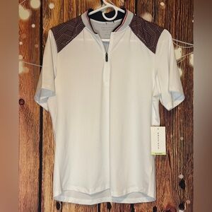 Rohnisch White 1/4” Zip Golf Shirt for Women size M NWT